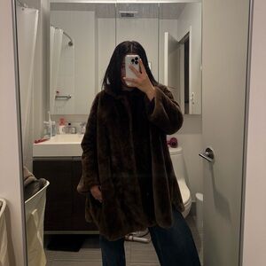 Chocolate Brown fur coat